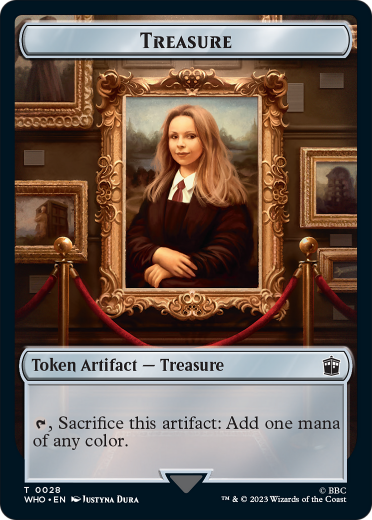 Warrior // Treasure (0028) Double-Sided Token [Doctor Who Tokens] | Golgari Games