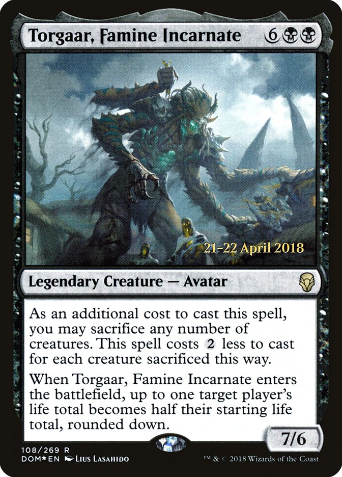 Torgaar, Famine Incarnate [Dominaria Prerelease Promos] | Golgari Games