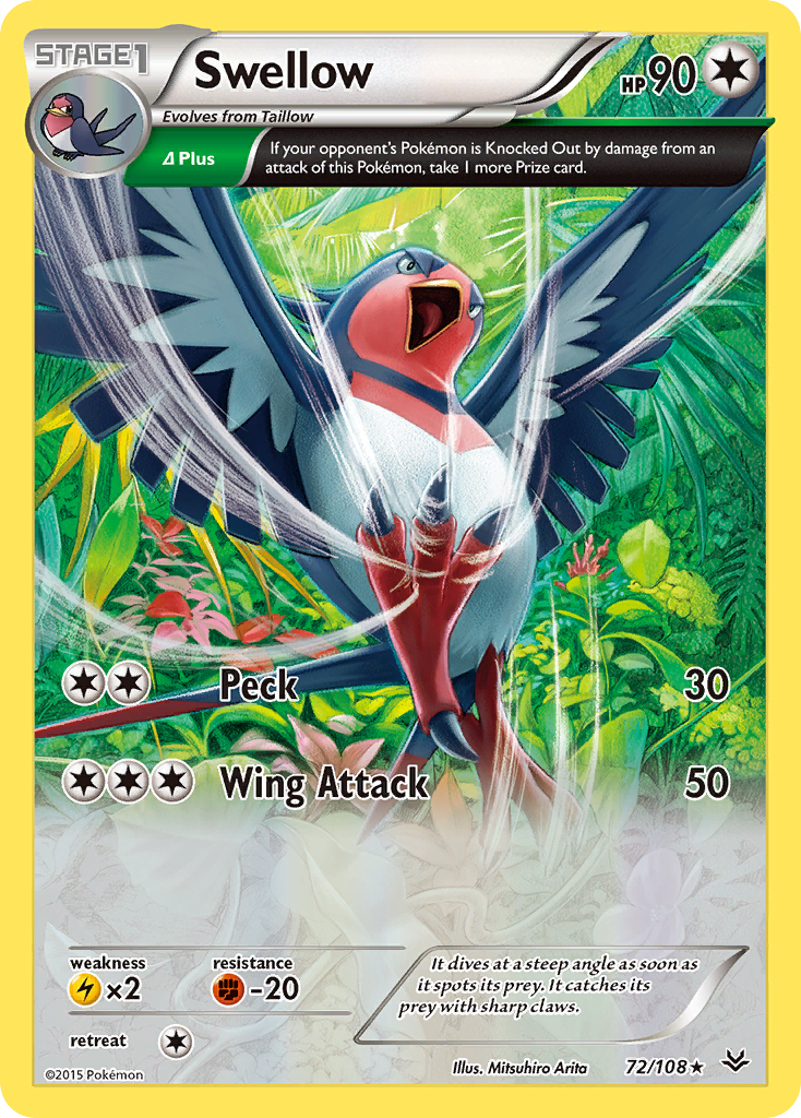 Swellow (72/108) [XY: Roaring Skies] | Golgari Games