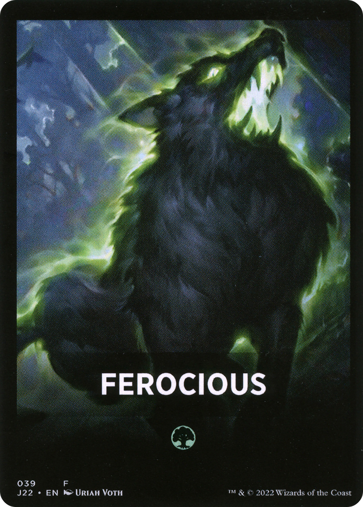 Ferocious Theme Card [Jumpstart 2022 Front Cards] | Golgari Games