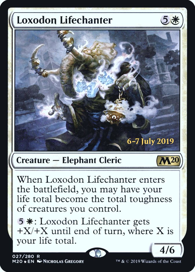 Loxodon Lifechanter [Core Set 2020 Prerelease Promos] | Golgari Games