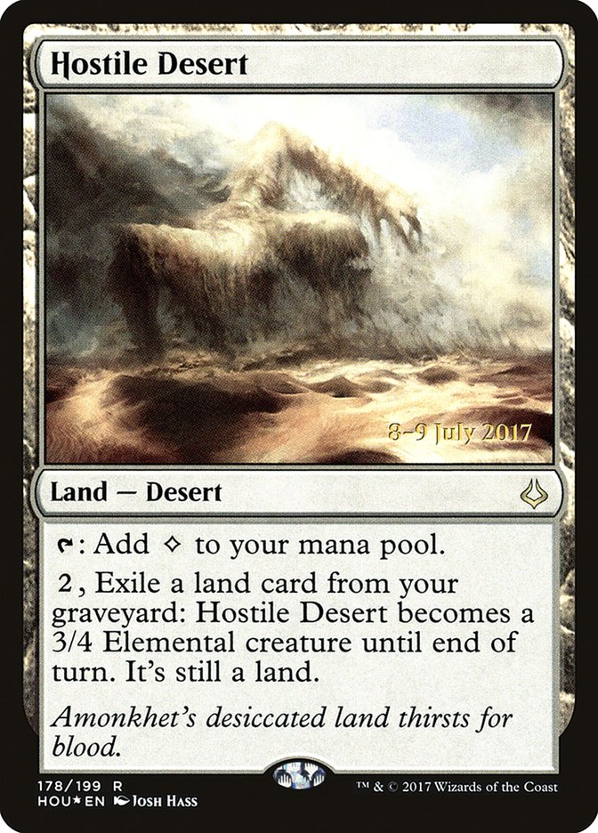 Hostile Desert [Hour of Devastation Prerelease Promos] | Golgari Games