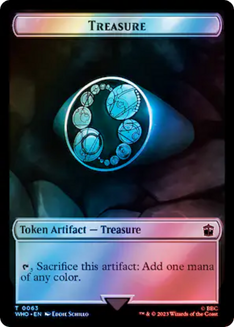 Alien Angel // Treasure (0063) Double-Sided Token (Surge Foil) [Doctor Who Tokens] | Golgari Games