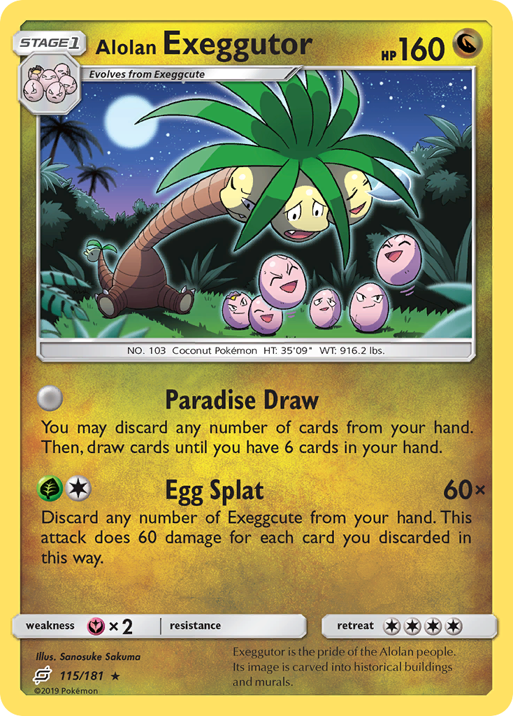 Alolan Exeggutor (115/181) [Sun & Moon: Team Up] | Golgari Games