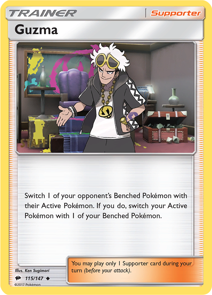 Guzma (115/147) (Regional Championships Staff) [Sun & Moon: Burning Shadows] | Golgari Games