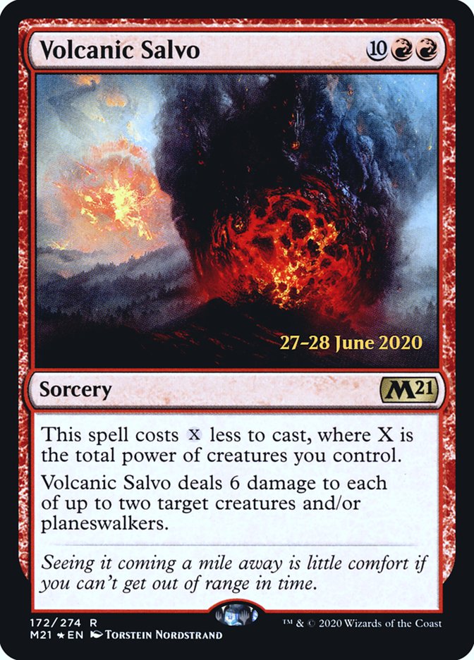 Volcanic Salvo [Core Set 2021 Prerelease Promos] | Golgari Games