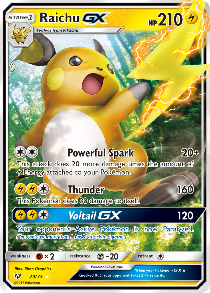 Raichu GX (29/73) [Sun & Moon: Shining Legends] | Golgari Games