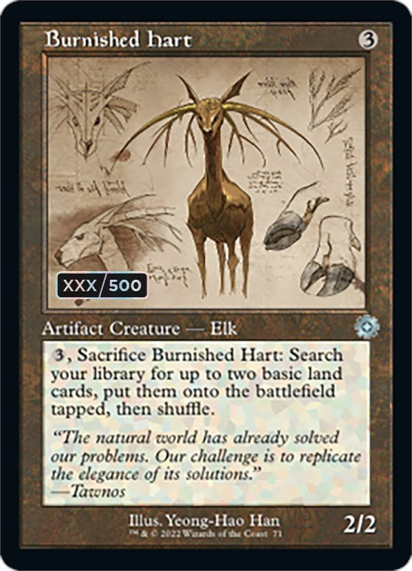 Burnished Hart (Retro Schematic) (Serial Numbered) [The Brothers' War Retro Artifacts] | Golgari Games