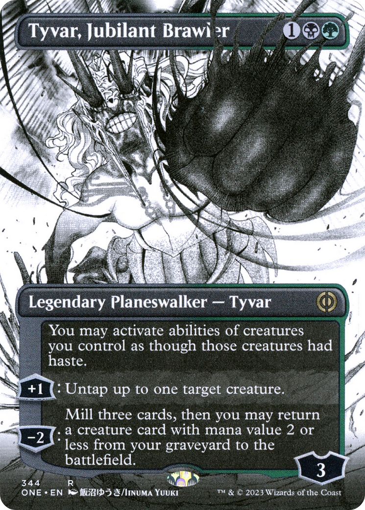 Tyvar, Jubilant Brawler (Borderless Manga) [Phyrexia: All Will Be One] | Golgari Games