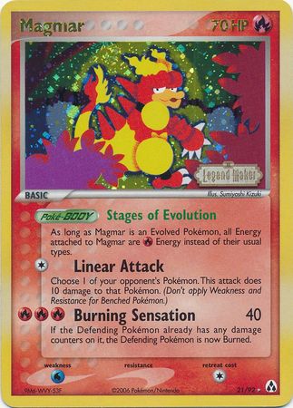 Magmar (21/92) (Stamped) [EX: Legend Maker] | Golgari Games