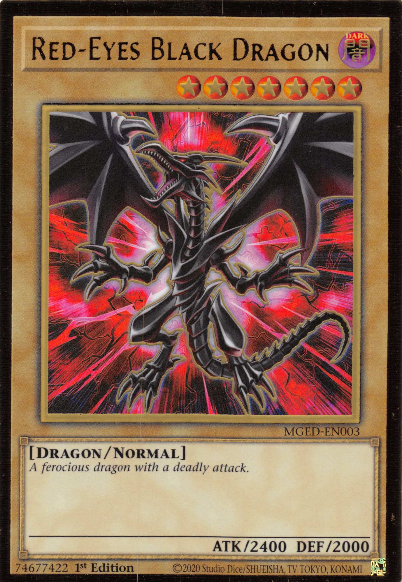 Red-Eyes Black Dragon (Alternate Art) [MGED-EN003] Gold Rare | Golgari Games