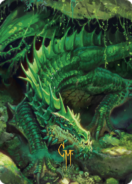 Lurking Green Dragon Art Card (Gold-Stamped Signature) [Commander Legends: Battle for Baldur's Gate Art Series] | Local Legends