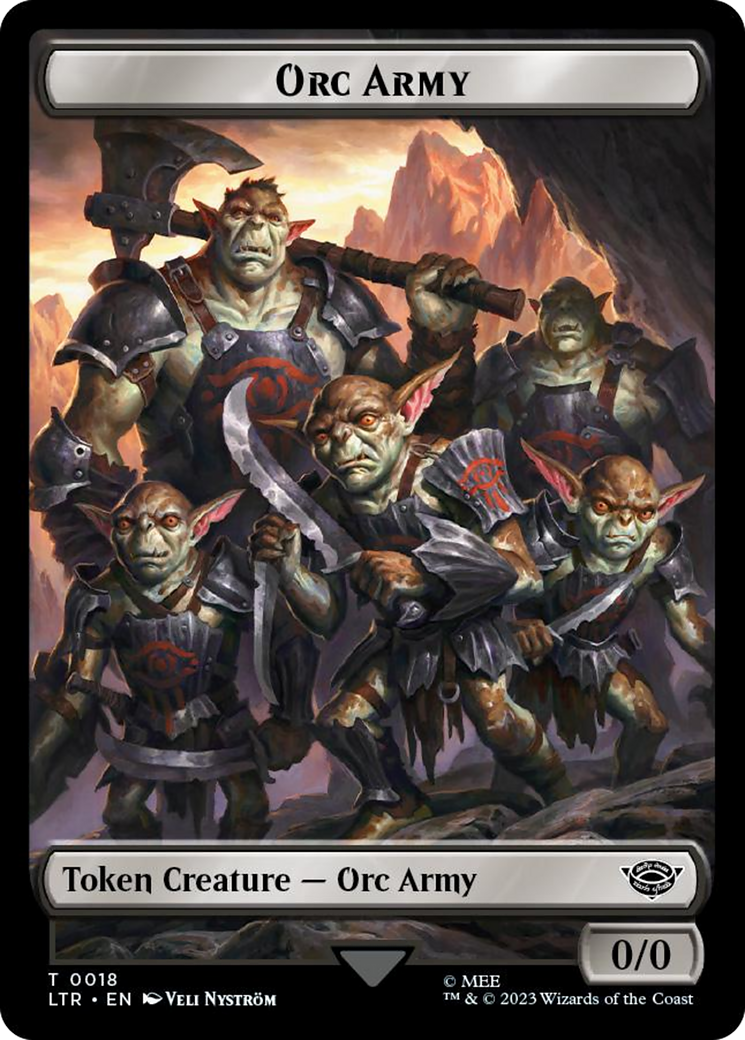 Orc Army (0018) // Food (0024) Double-Sided Token (Surge Foil) [The Lord of the Rings: Tales of Middle-Earth Tokens] | Golgari Games