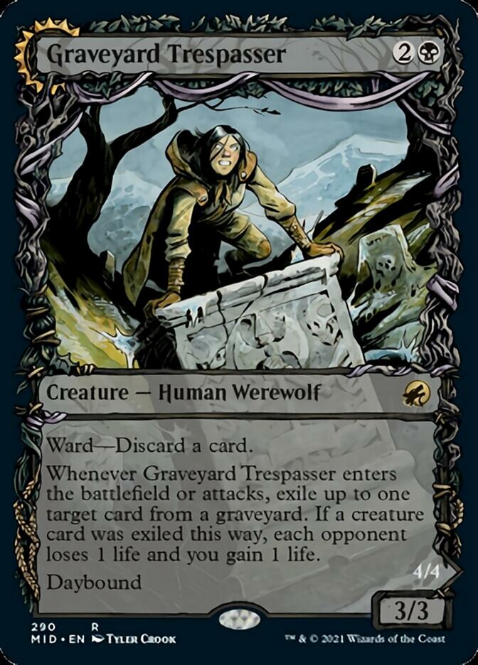 Graveyard Trespasser // Graveyard Glutton (Showcase Equinox) [Innistrad: Midnight Hunt] | Golgari Games