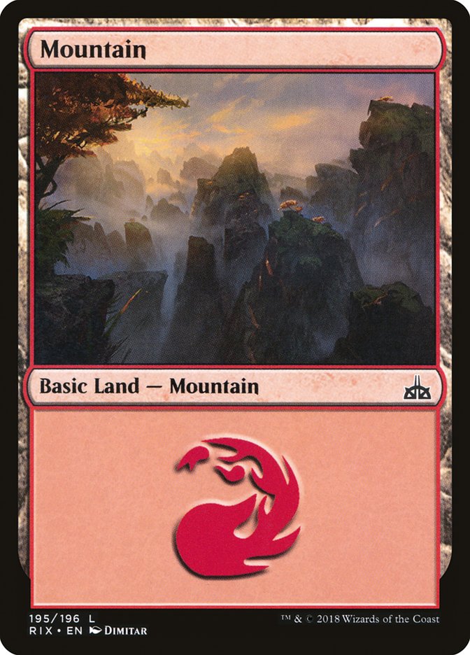 Mountain (195) [Rivals of Ixalan] | Golgari Games