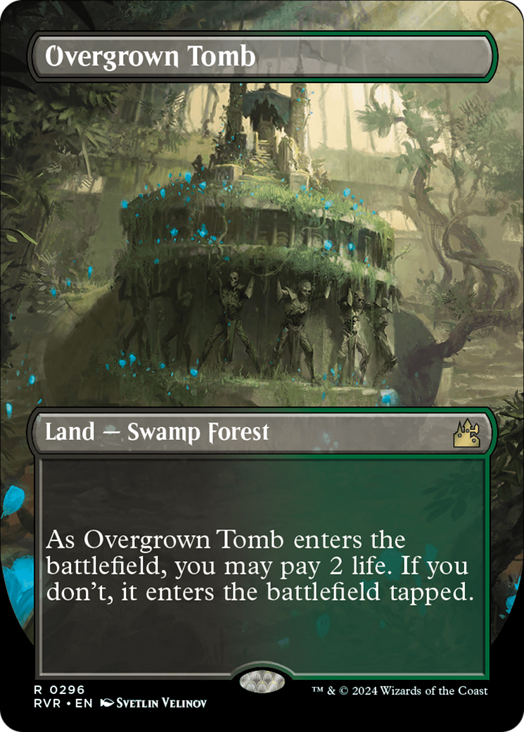 Overgrown Tomb (Borderless) [Ravnica Remastered] | Local Legends