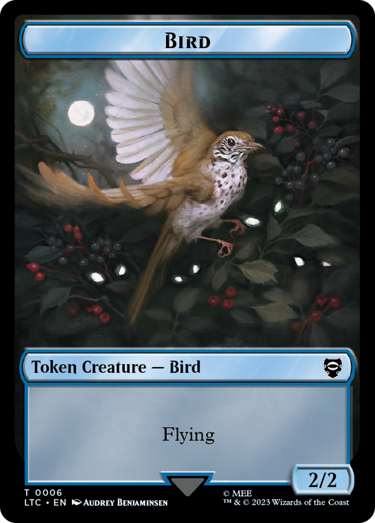 Elf Warrior // Bird Double Sided Token [The Lord of the Rings: Tales of Middle-Earth Commander Tokens] | Golgari Games