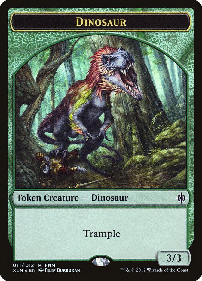 Dinosaur // Treasure Double-sided Token [Friday Night Magic 2017] | Golgari Games