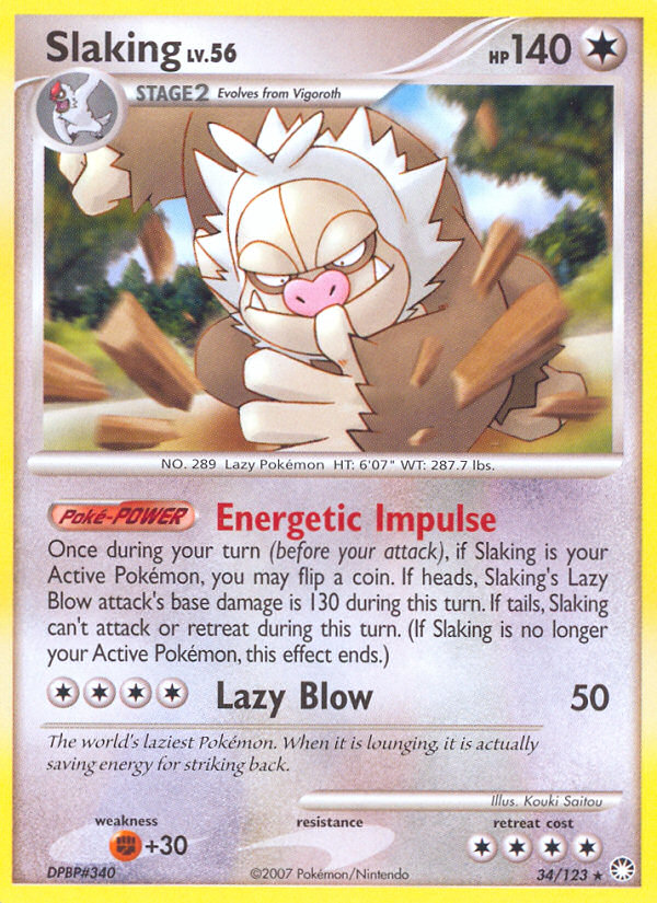 Slaking (34/123) [Diamond & Pearl: Mysterious Treasures] | Local Legends