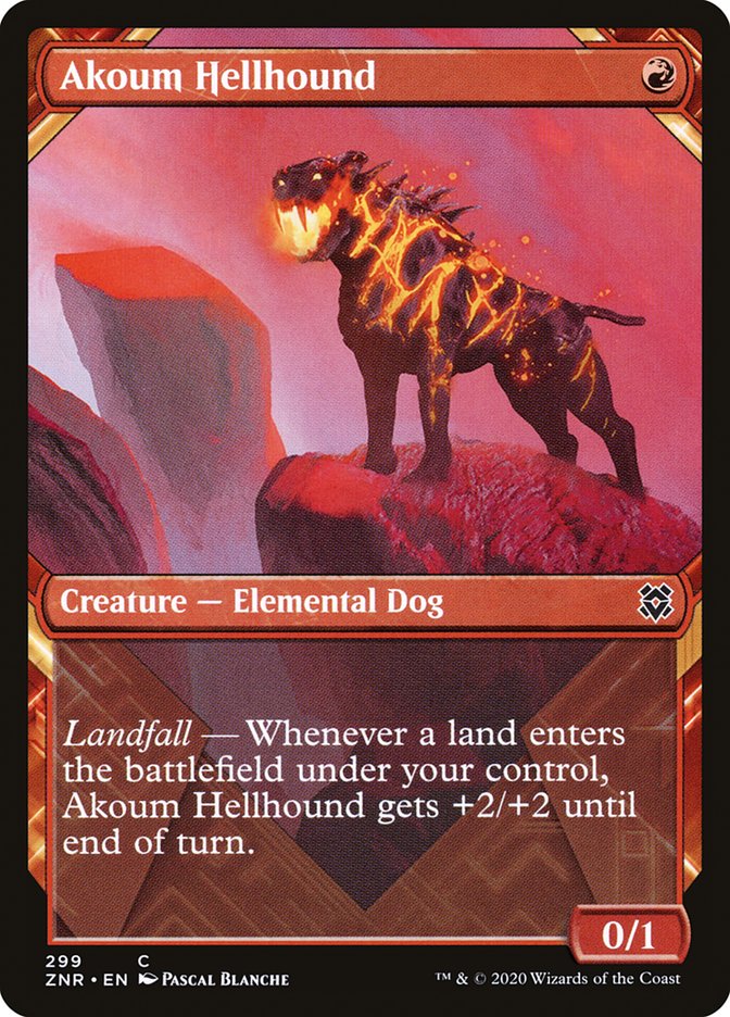 Akoum Hellhound (Showcase) [Zendikar Rising] | Local Legends