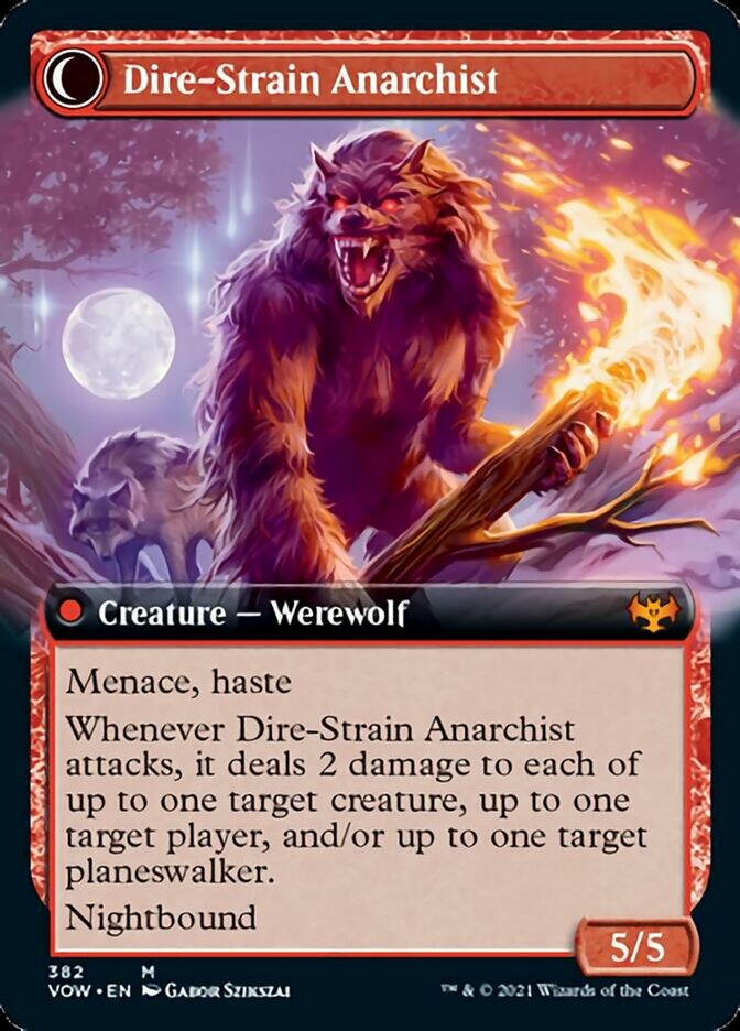 Volatile Arsonist // Dire-Strain Anarchist (Extended Art) [Innistrad: Crimson Vow] | Golgari Games