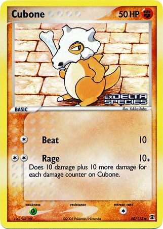 Cubone (60/113) (Stamped) [EX: Delta Species] | Golgari Games