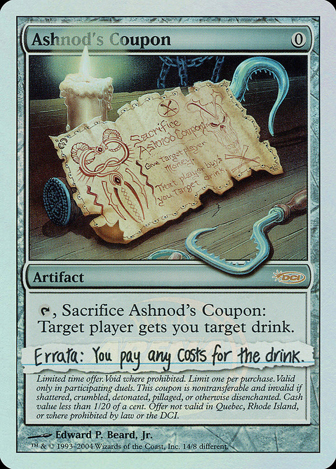 Ashnod's Coupon [Arena League 2004] | Golgari Games