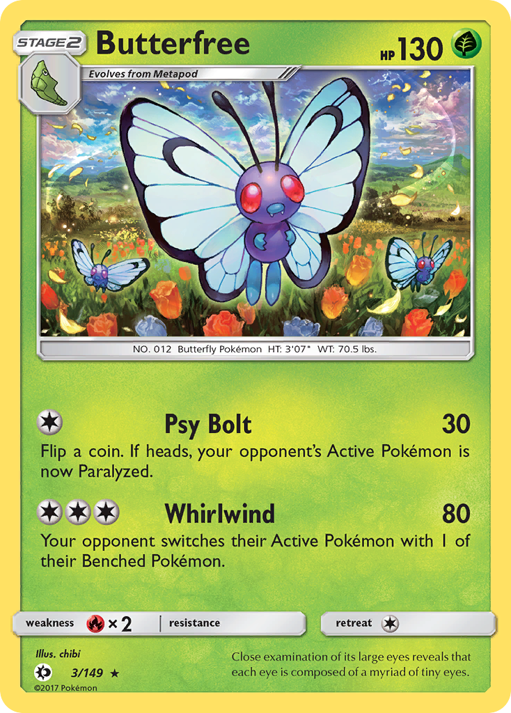 Butterfree (3/149) [Sun & Moon: Base Set] | Golgari Games