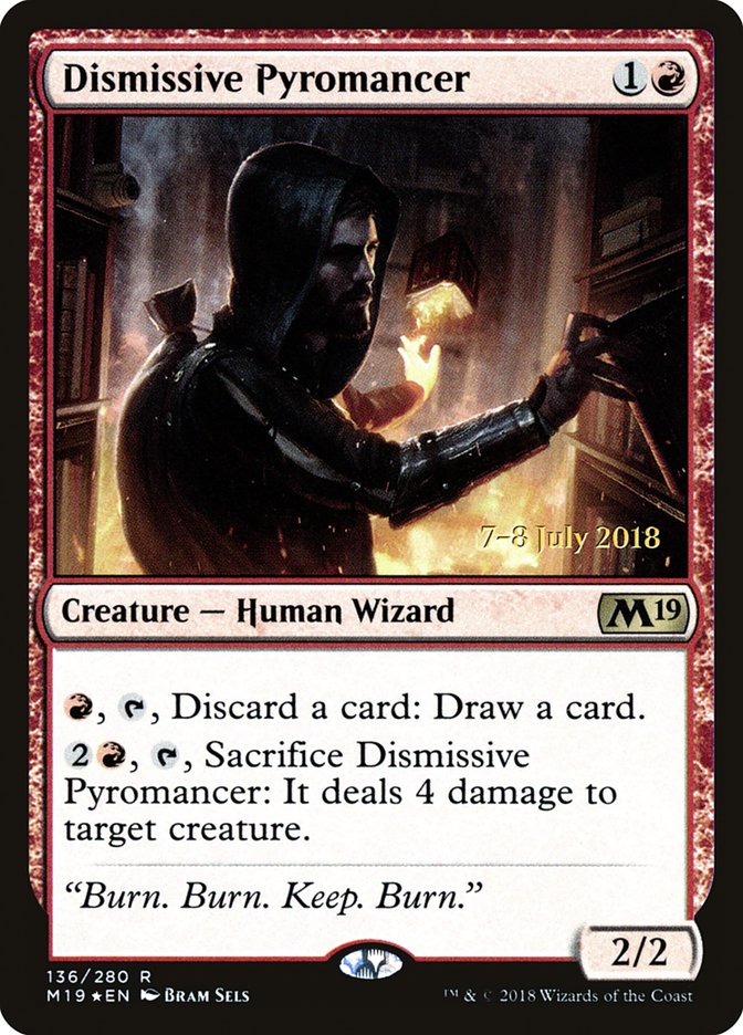 Dismissive Pyromancer [Core Set 2019 Prerelease Promos] | Golgari Games