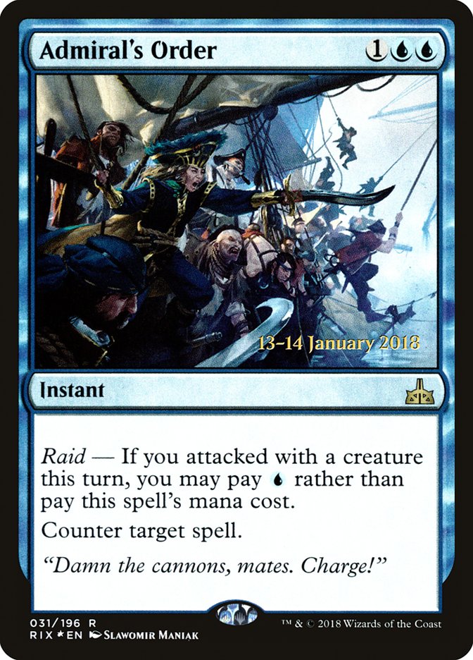 Admiral's Order [Rivals of Ixalan Prerelease Promos] | Local Legends