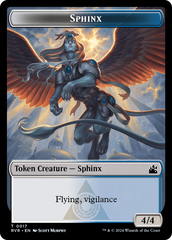 Elf Knight // Sphinx Double-Sided Token [Ravnica Remastered Tokens] | Local Legends