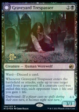 Graveyard Trespasser // Graveyard Glutton [Innistrad: Midnight Hunt Prerelease Promos] | Golgari Games