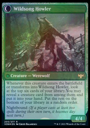 Howlpack Piper // Wildsong Howler [Innistrad: Crimson Vow Prerelease Promos] | Golgari Games