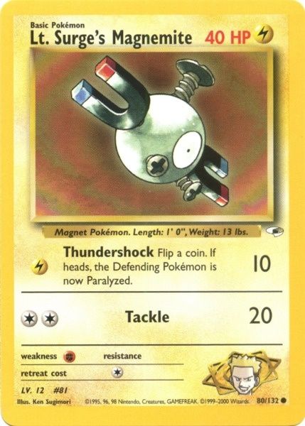 Lt. Surge's Magnemite (80/132) [Gym Heroes Unlimited] | Golgari Games