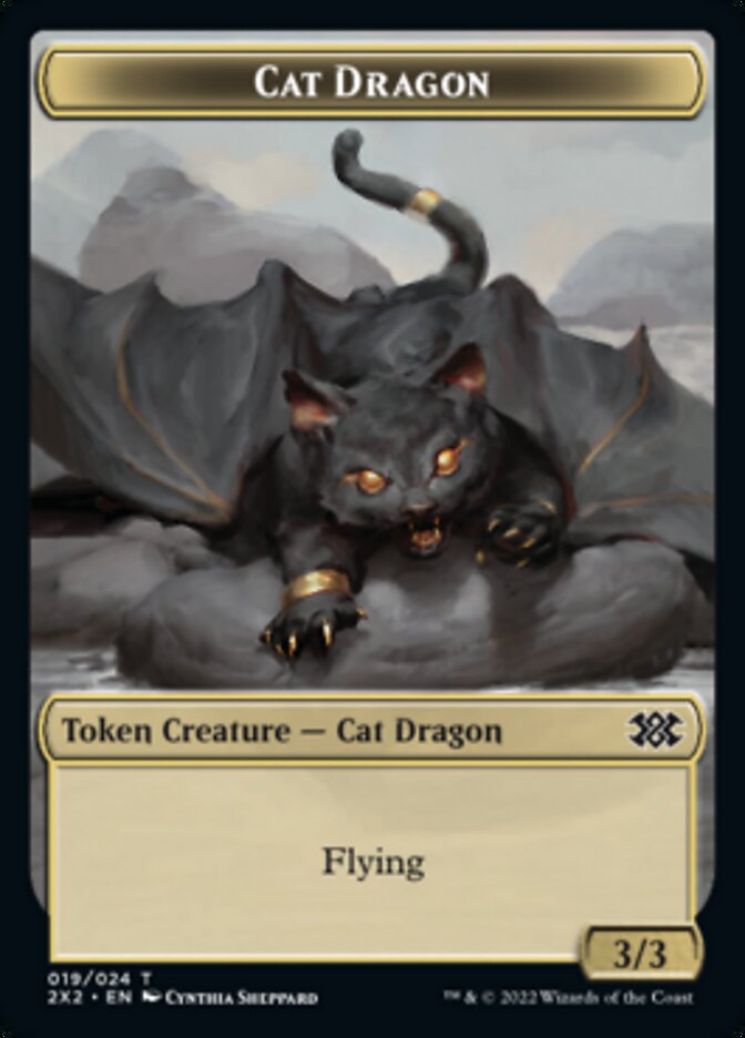 Cat Dragon // Eldrazi Scion Double-sided Token [Double Masters 2022 Tokens] | Golgari Games