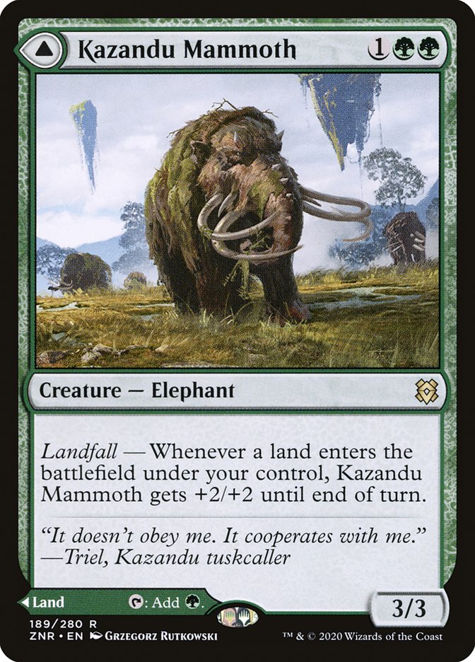 Kazandu Mammoth // Kazandu Valley [Zendikar Rising] | Golgari Games