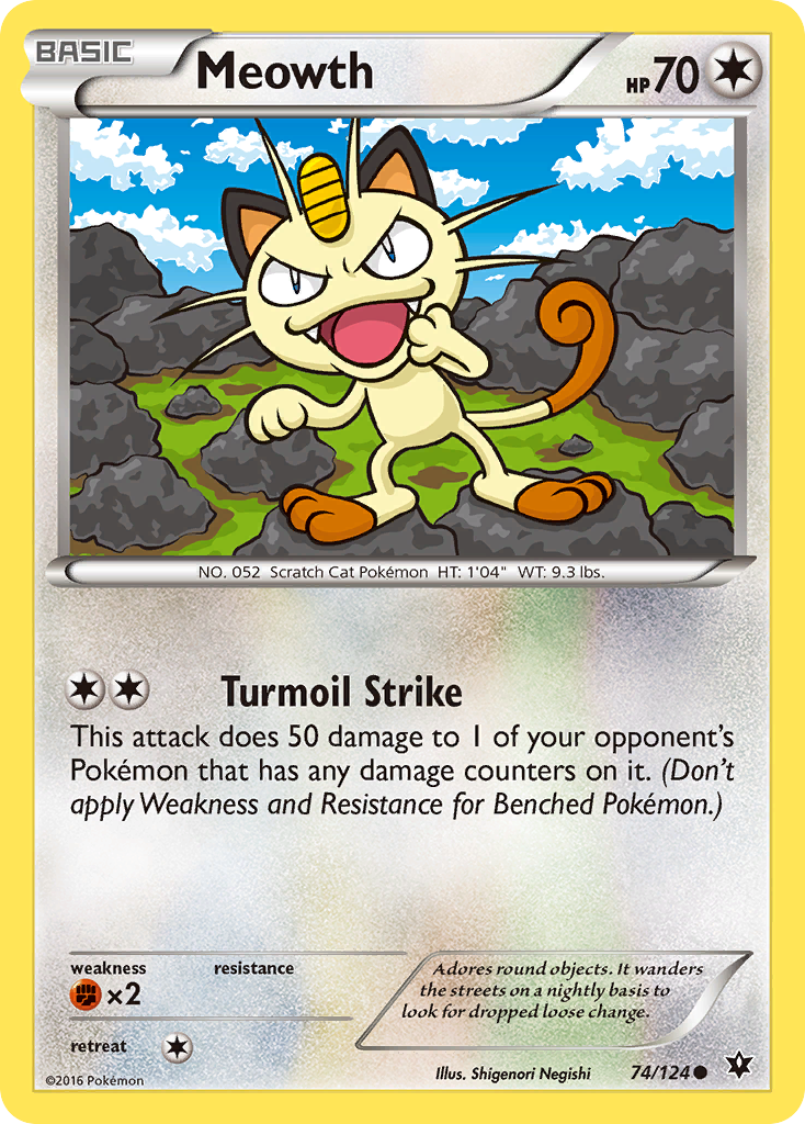 Meowth (74/124) [XY: Fates Collide] | Golgari Games