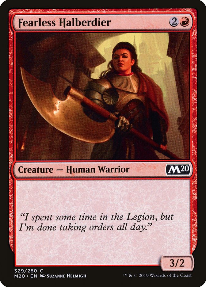 Fearless Halberdier [Core Set 2020] | Local Legends
