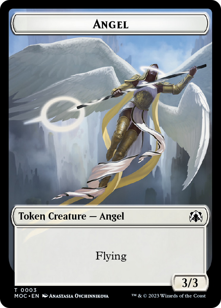 Angel (3) // Demon Double-Sided Token [March of the Machine Commander Tokens] | Golgari Games