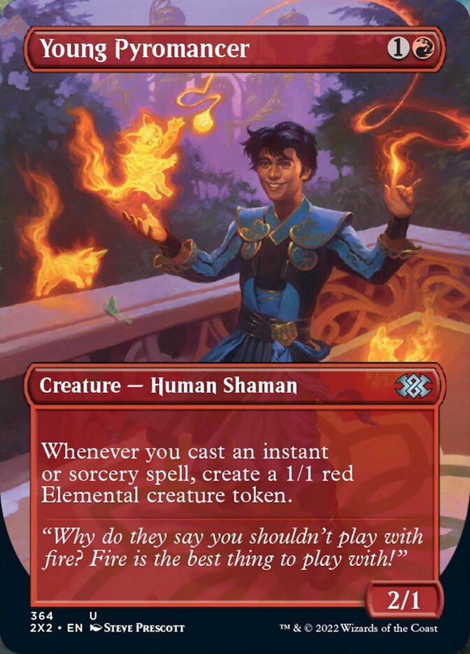 Young Pyromancer (Borderless Alternate Art) [Double Masters 2022] | Golgari Games