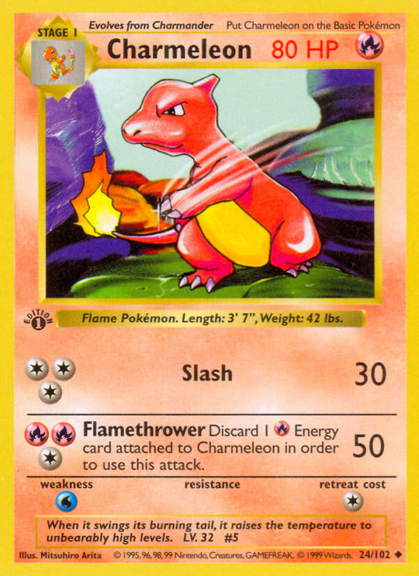 Charmeleon (24/102) (Shadowless) [Base Set 1st Edition] | Golgari Games