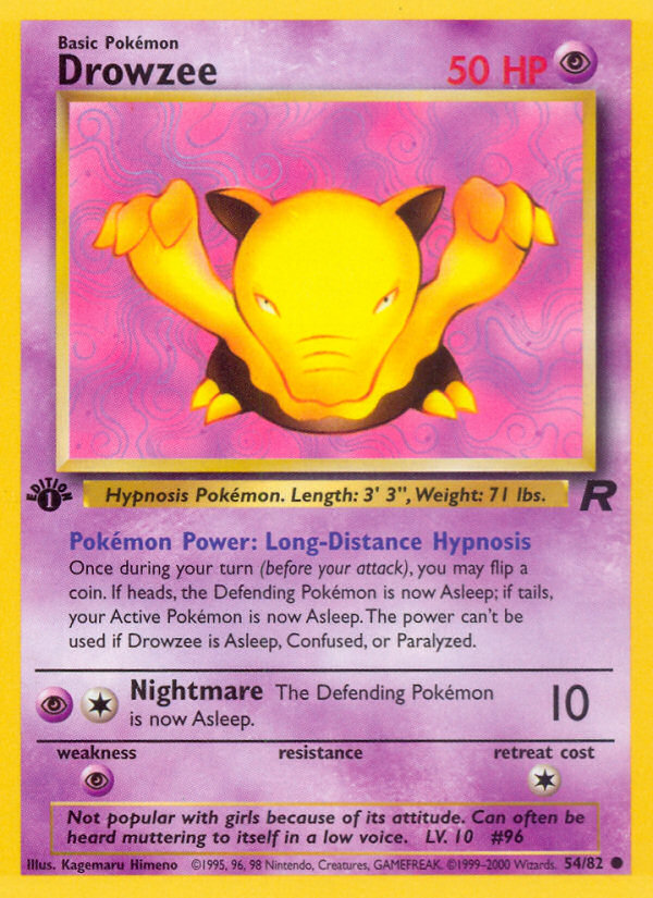 Drowzee (54/82) [Team Rocket 1st Edition] | Golgari Games