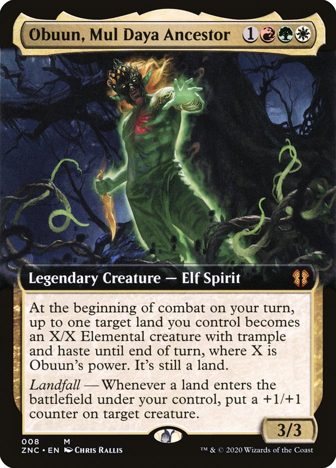 Obuun, Mul Daya Ancestor (Extended Art) [Zendikar Rising Commander] | Local Legends