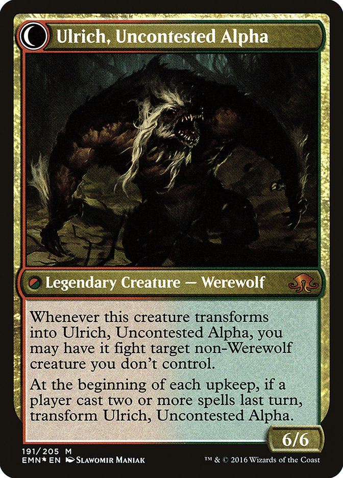 Ulrich of the Krallenhorde // Ulrich, Uncontested Alpha [Eldritch Moon Prerelease Promos] | Golgari Games