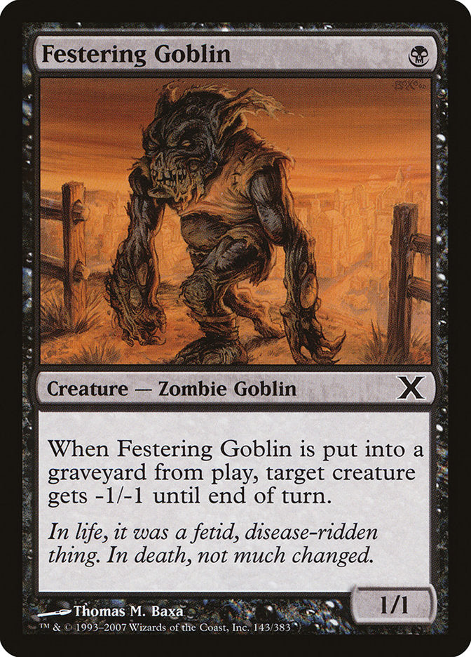 Festering Goblin [Tenth Edition] | Golgari Games