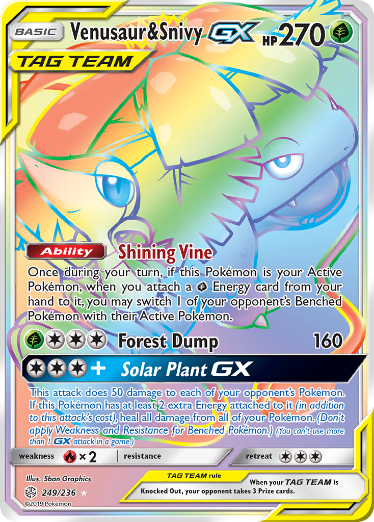 Venusaur & Snivy GX (249/236) [Sun & Moon: Cosmic Eclipse] | Golgari Games