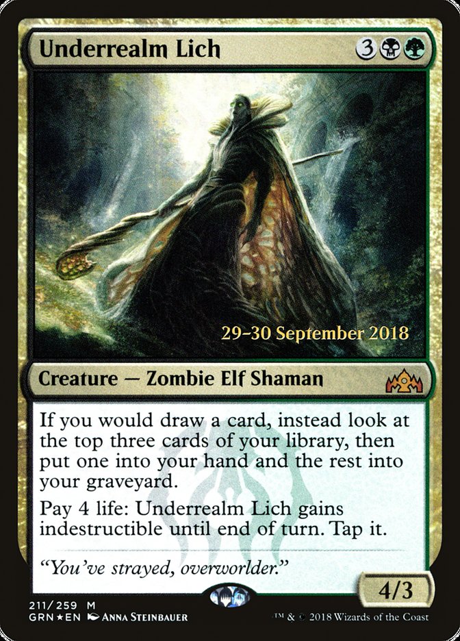 Underrealm Lich [Guilds of Ravnica Prerelease Promos] | Golgari Games