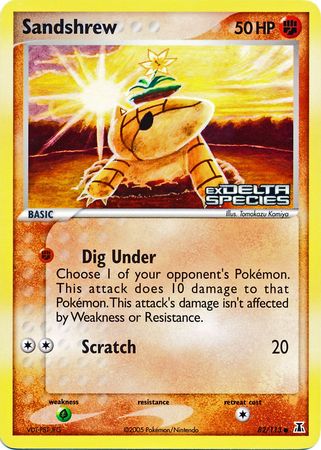 Sandshrew (82/113) (Stamped) [EX: Delta Species] | Golgari Games