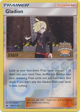 Gladion (95/111) (Regional Championship Promo Staff) [Sun & Moon: Crimson Invasion] | Golgari Games