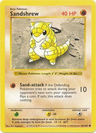 Sandshrew (62/102) [Base Set Shadowless Unlimited] | Golgari Games